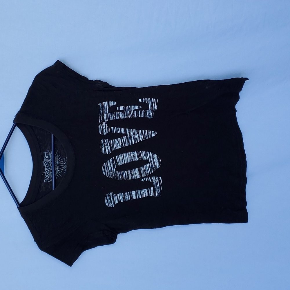 Rocker girl LOVE tee shirt short sleeve. Junior XL